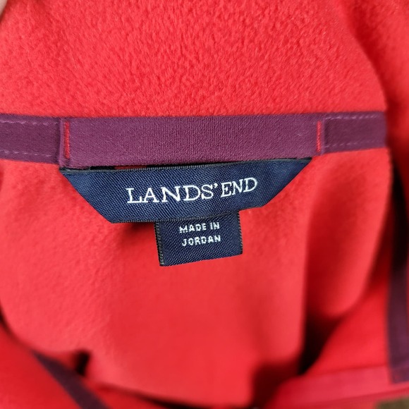 Land End Red 1/4 Zip Soft Fleece Pullover Youth SZ XL - Picture 6 of 9